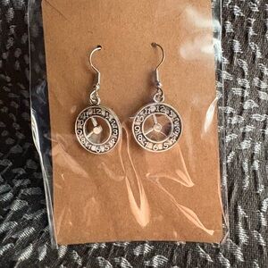 Silver Timepiece Earrings